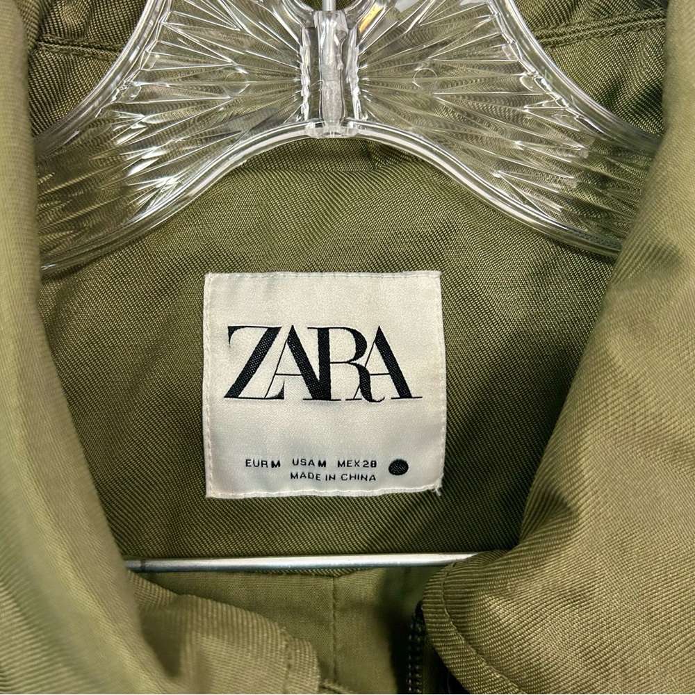 ZARA 🥑 Button-Front Green Jacket - Size M - Picture 5 of 6